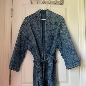 NWOT LUCKY BRAND Embroidered Jean Kimono Large